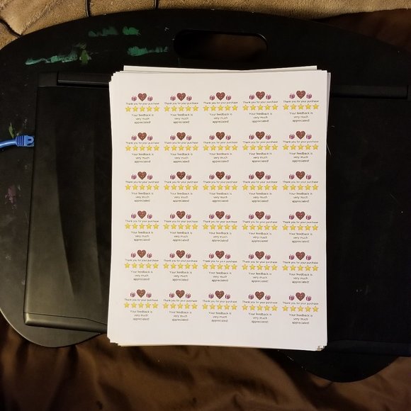 120 Labels 1.5" Round Matte White Thx for Purchase - Picture 2 of 4